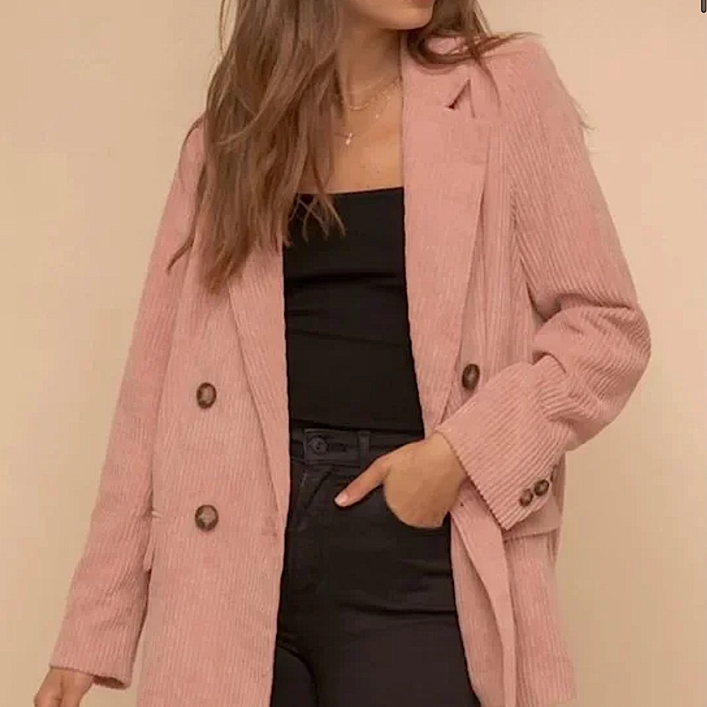 Hem & Thread Pink Corduroy Blazer